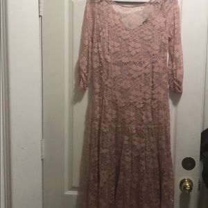 S. L fashions lace dusty rose dress